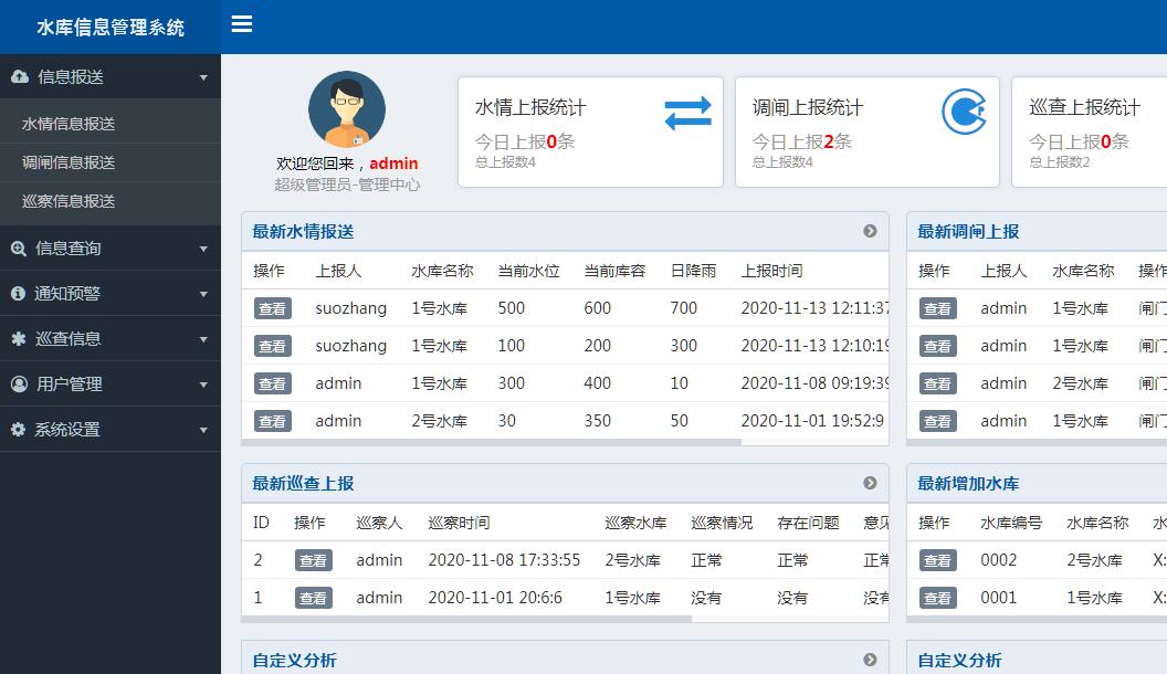 水庫管理系統主頁